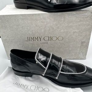 Black Shiny Calf Leather Slipper
